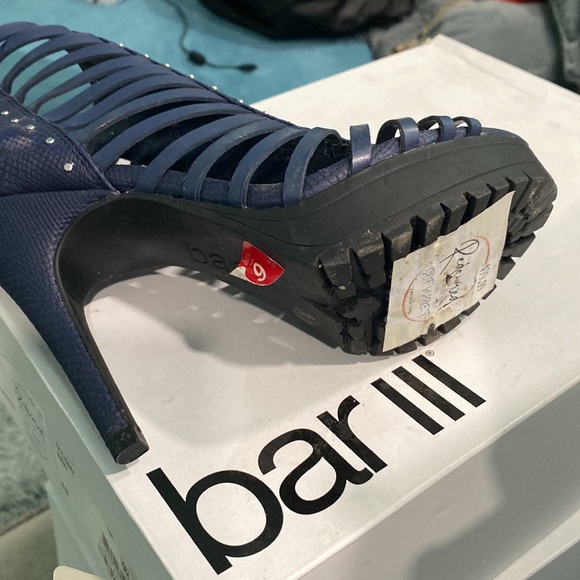 Brand New Women Navy Blue Bar III Epic High Heels Various Sizes! - Picture 5 of 5